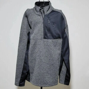 Spyder 1/4 Zip Pullover XXL Men's Black Gray Zipper Chest Pocket Embroidered